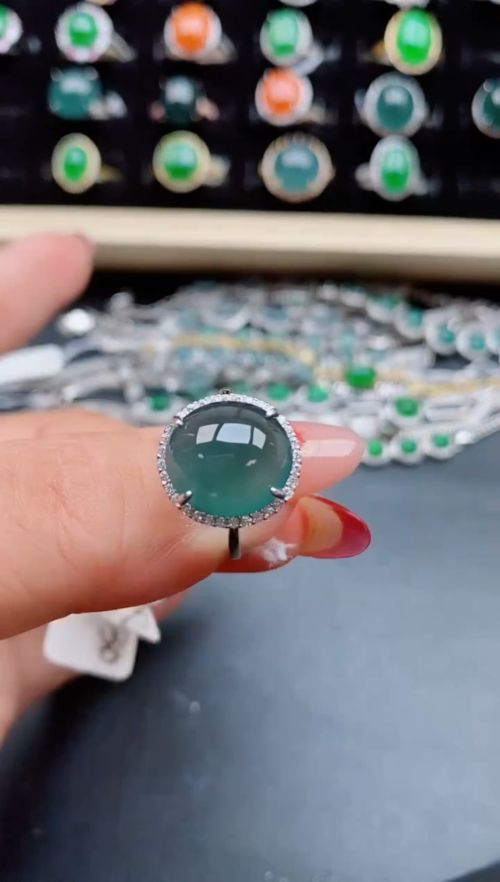 【闪购商品】翡翠戒指银S925镶嵌508005