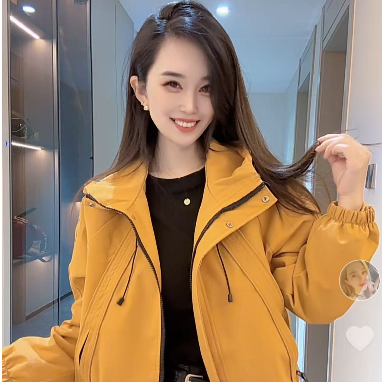 【遇见衣品】连帽简约通勤风女气质短外套秋季运动风时尚户外防风