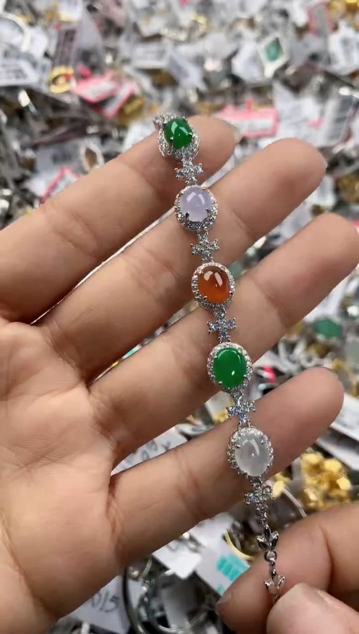 银S925镶嵌戒指翡翠999---9
