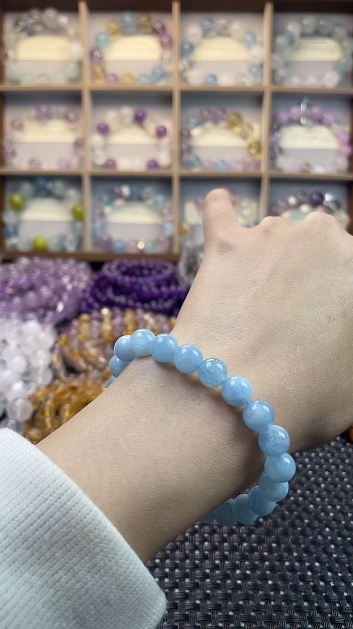 未镶嵌手串海蓝宝石8mm