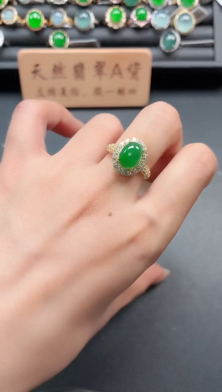 银S925镶嵌戒指翡翠11111