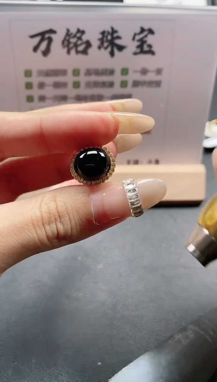 银S925镶嵌戒指翡翠51511