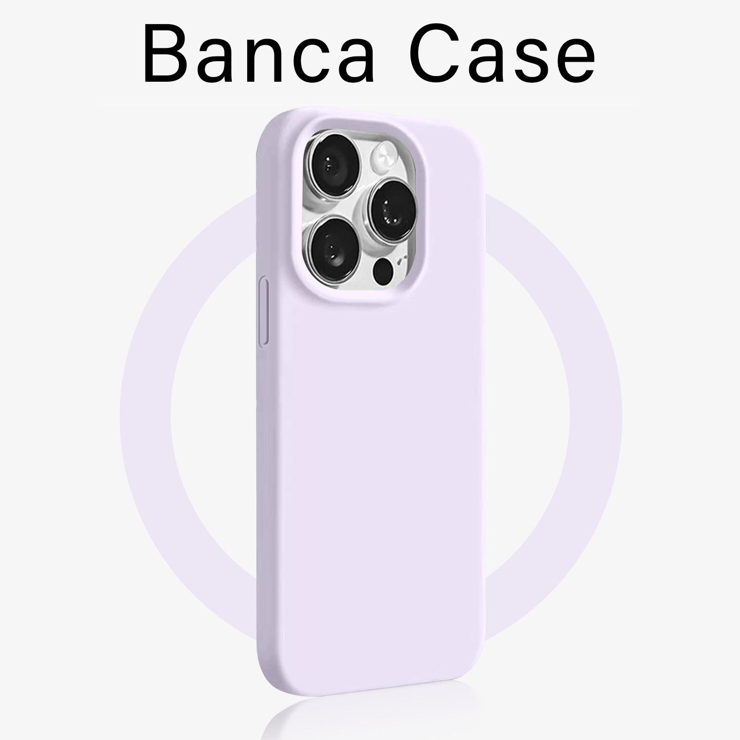 BANCA芋泥紫纯色糯米壳适用苹果16/15promax手机壳iPhone14/13/12