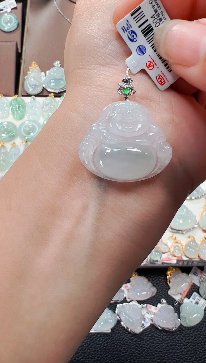 【闪购商品】翡翠吊坠(不含链)18K金镶嵌佛公吊坠004