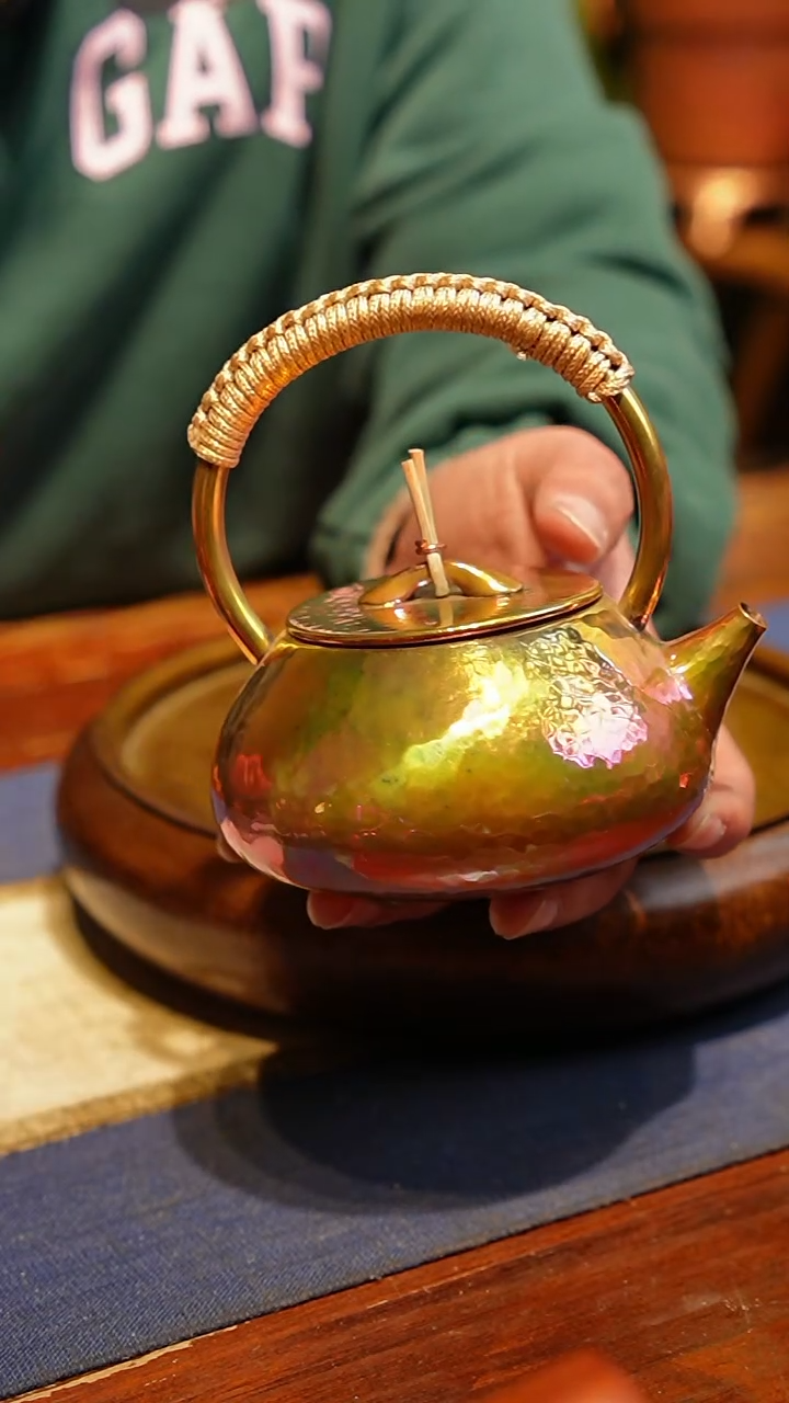 【闪购商品】提梁金色石瓢纯紫铜（冲之雅器）