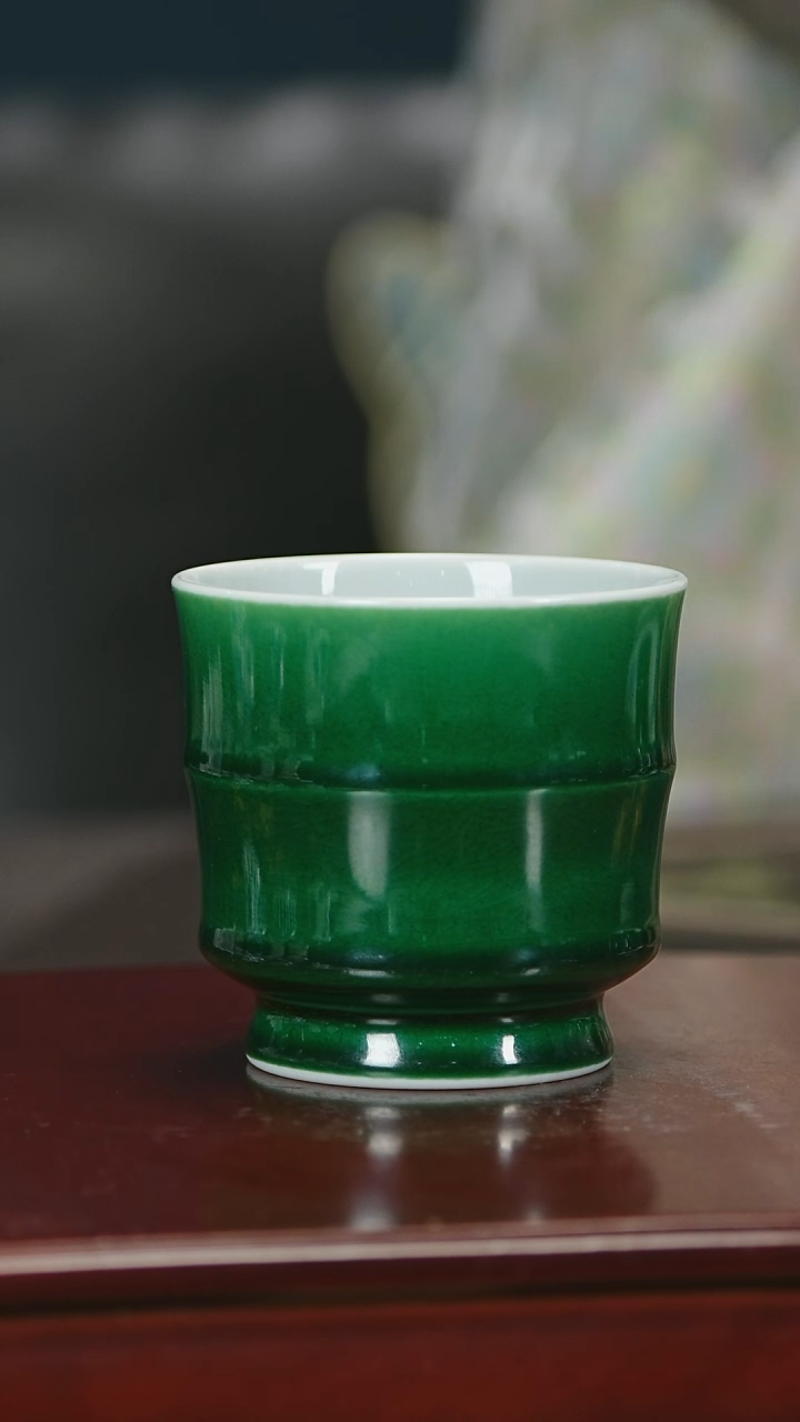 【闪购商品】瓷堂里郎窑绿竹节杯子