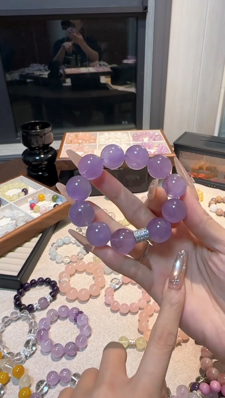 未镶嵌手串水晶【拍2单】薰衣草17mm