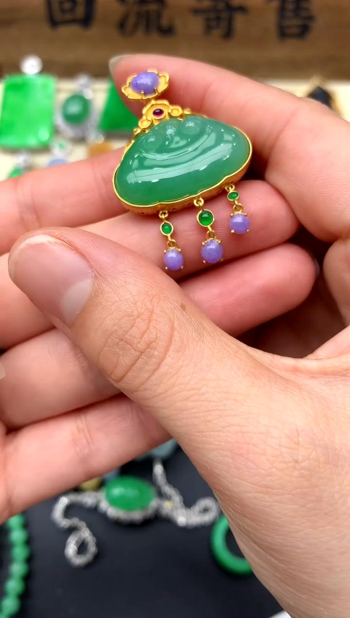 【闪购商品】翡翠颈饰18K金镶嵌301-中国好珍宝