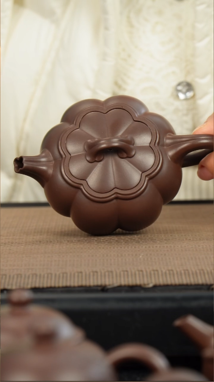 茶壶紫砂老紫泥筋纹花语160