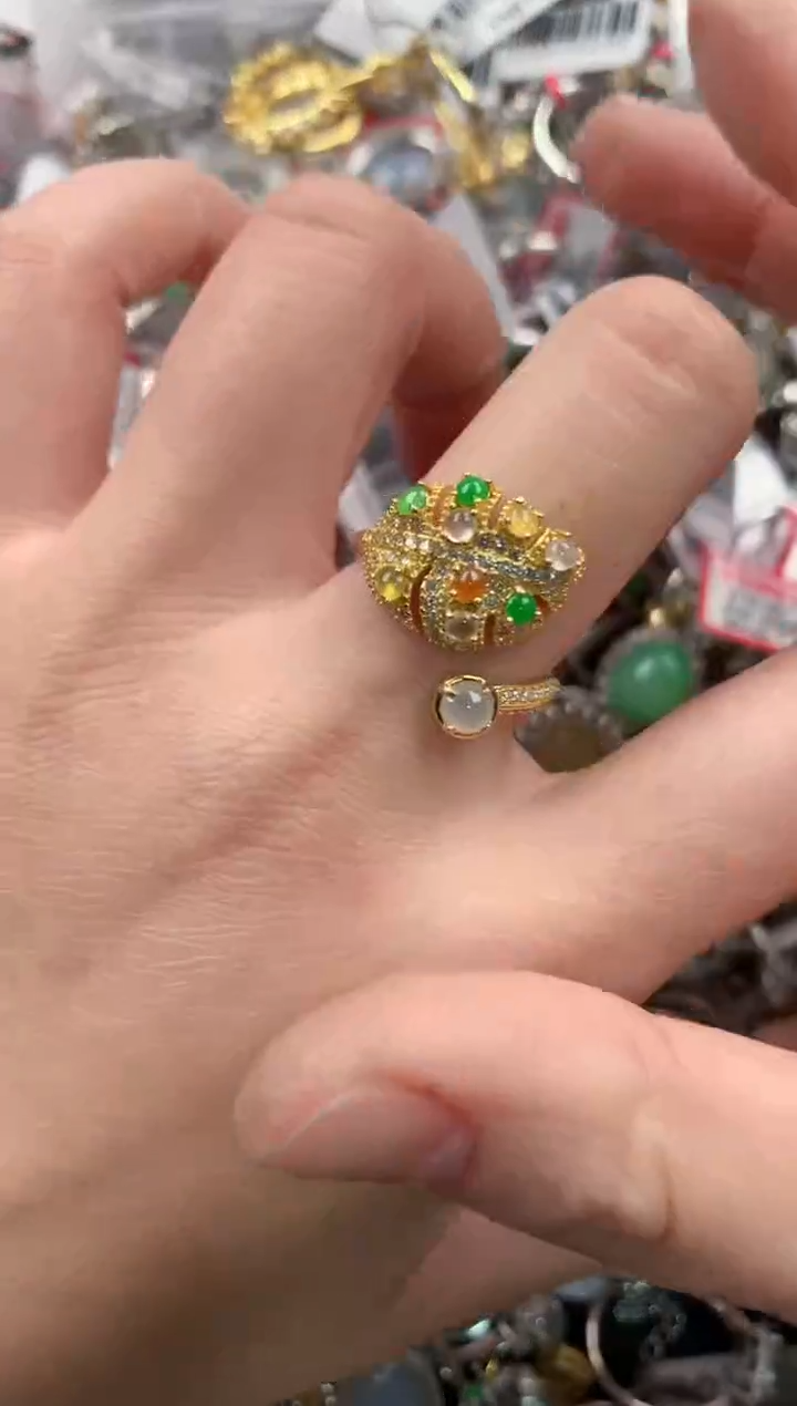 银S925镶嵌戒指翡翠444                   4