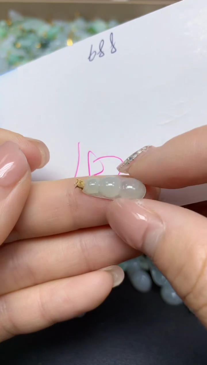 【闪购商品】翡翠挂件18K金镶嵌 天然翡翠A货