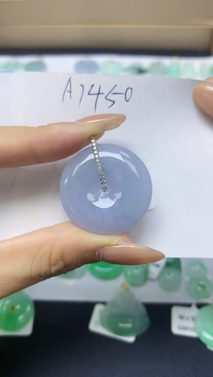 颈饰18K金镶嵌翡翠天然缅甸A货翡翠百元以上9元证书费自理