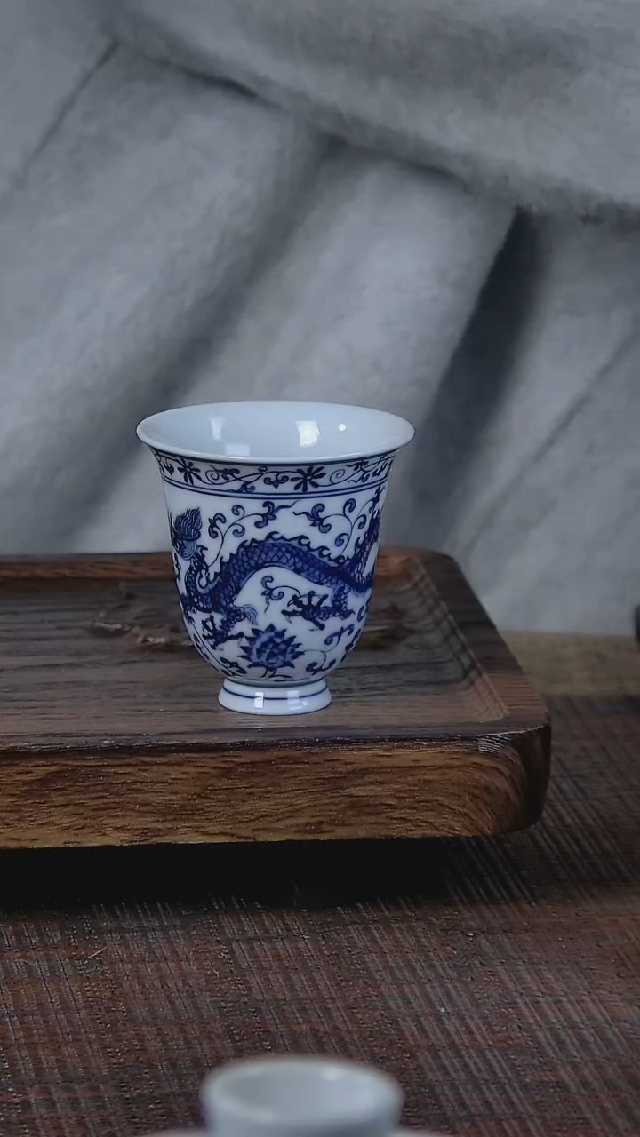 【闪购商品】折葵非器手工手绘缠枝龙闻香杯