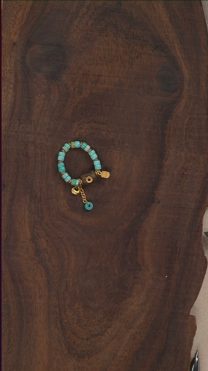 18K金镶嵌绿松石戒指S5385-定制