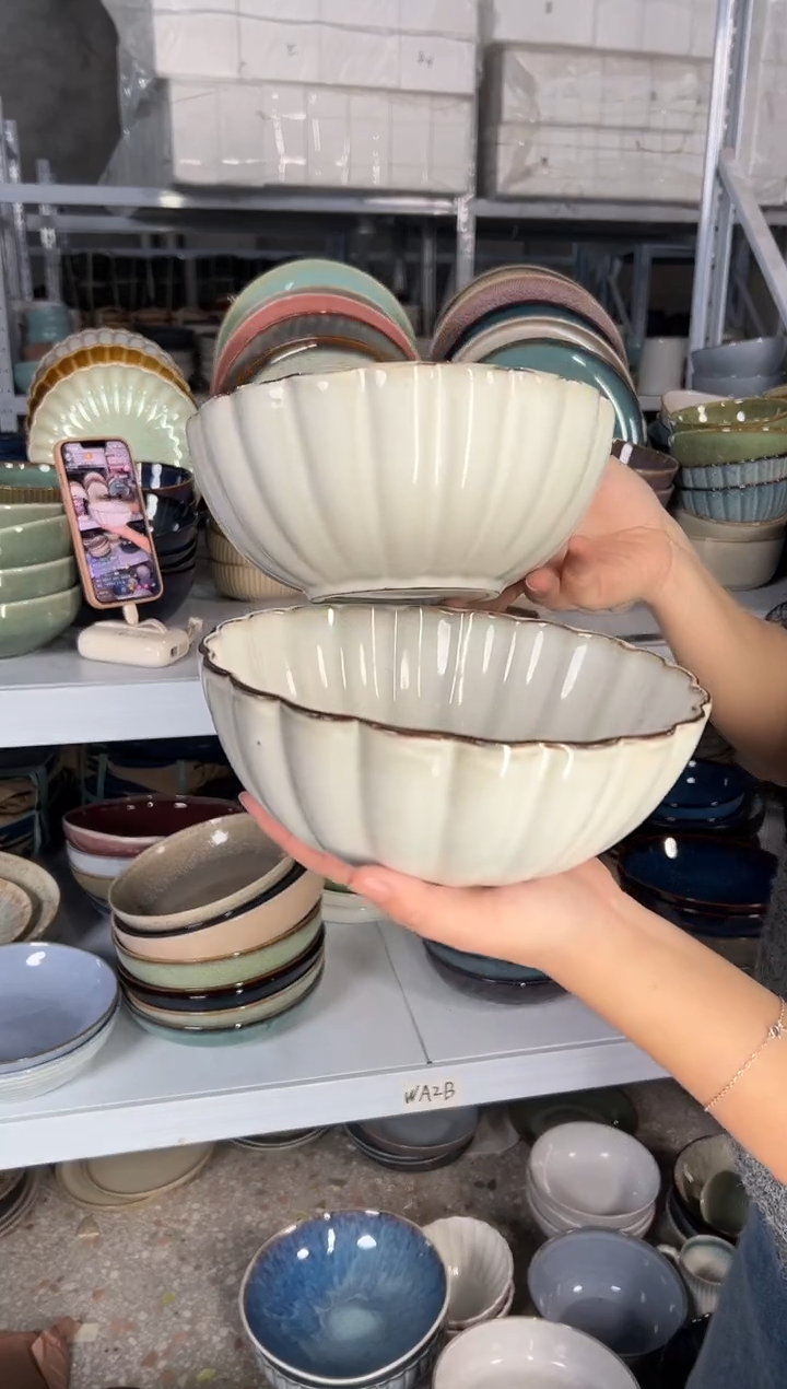 陶瓷外贸尾货瑕疵满20包邮X2面碗