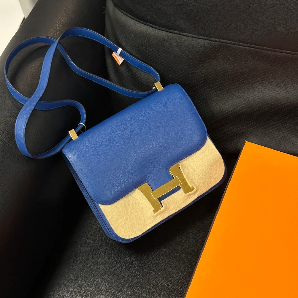 95新 Hermes/爱马仕 康康24单肩包/蓝色Z刻/251121WQQHF52