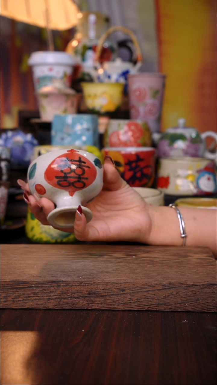 杯子陶泥垚手作 景德镇手工手绘陶瓷器物