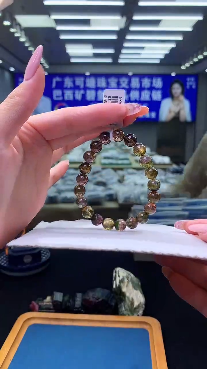 未镶嵌手链碧玺西瓜碧玺单圈9x