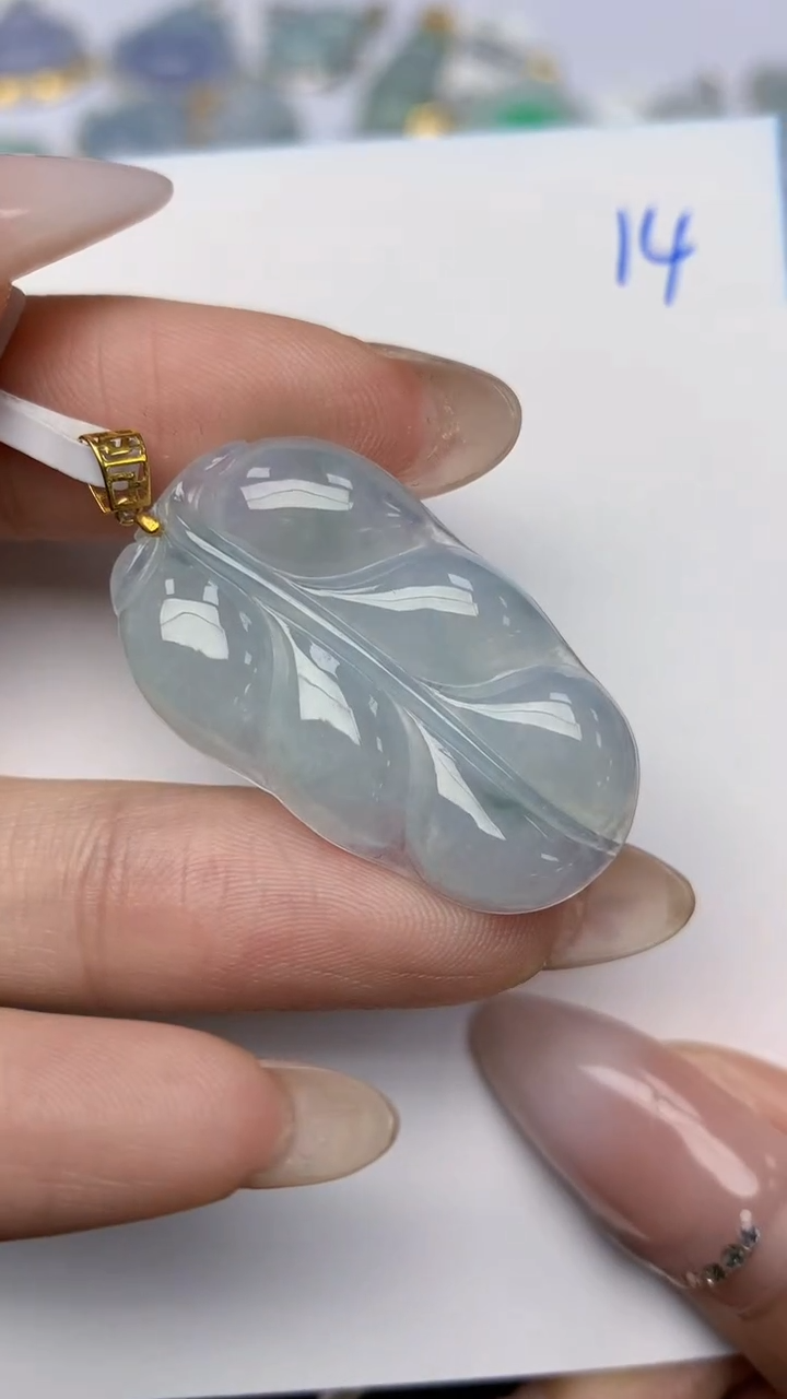 【闪购商品】翡翠颈饰18K金镶嵌天然翡翠A货，