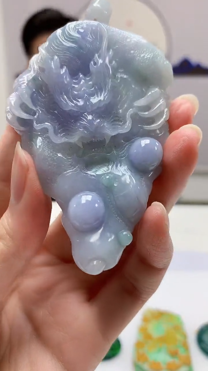 【闪购商品】定制翡翠未镶嵌4917zm-毛货挂件龙217