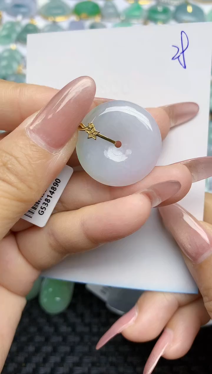 【闪购商品】翡翠颈饰18K金镶嵌天然A货翡翠 28