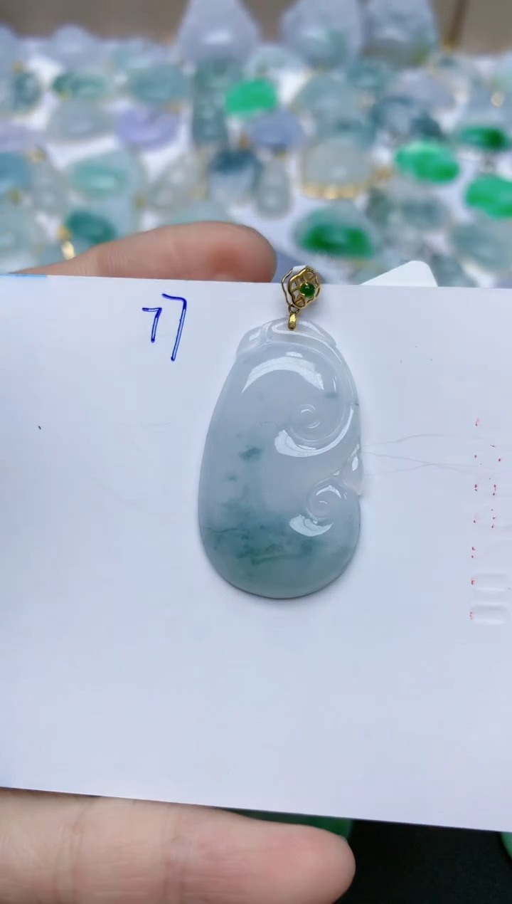 【闪购商品】翡翠颈饰18K金镶嵌天然翡翠A货    