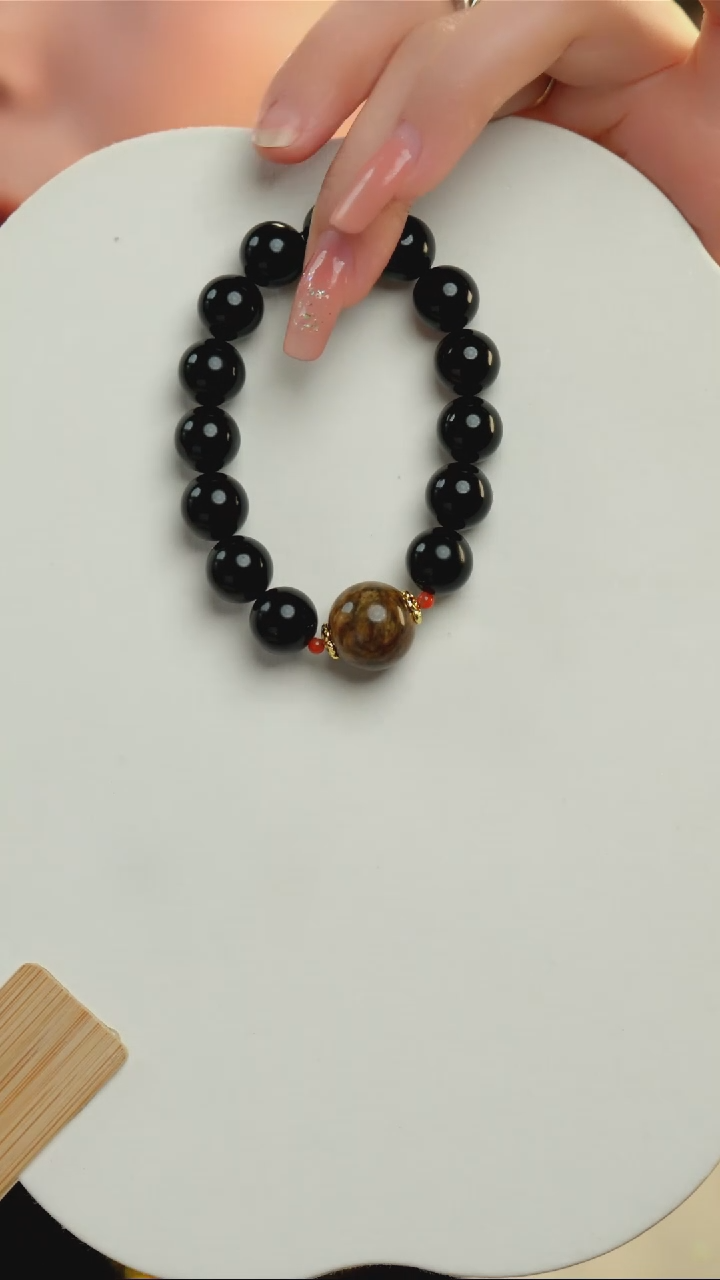 【闪购商品】琥珀手链未镶嵌15+根珀大珠12+翳珀单圈手串