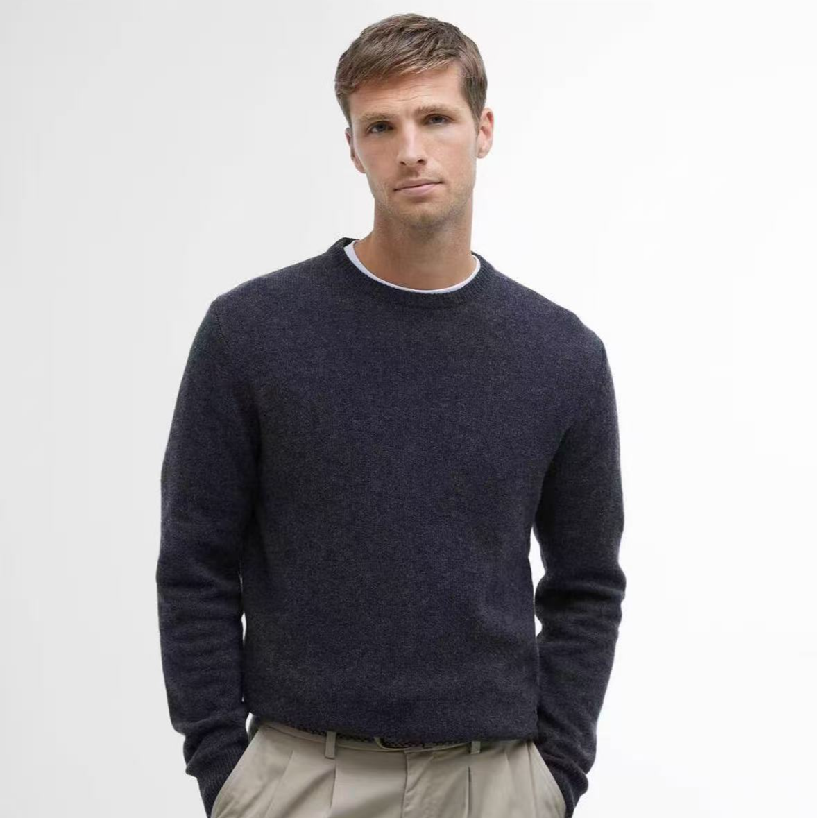 Barbour Essential 圆领长袖设计毛衣 男款 木炭色