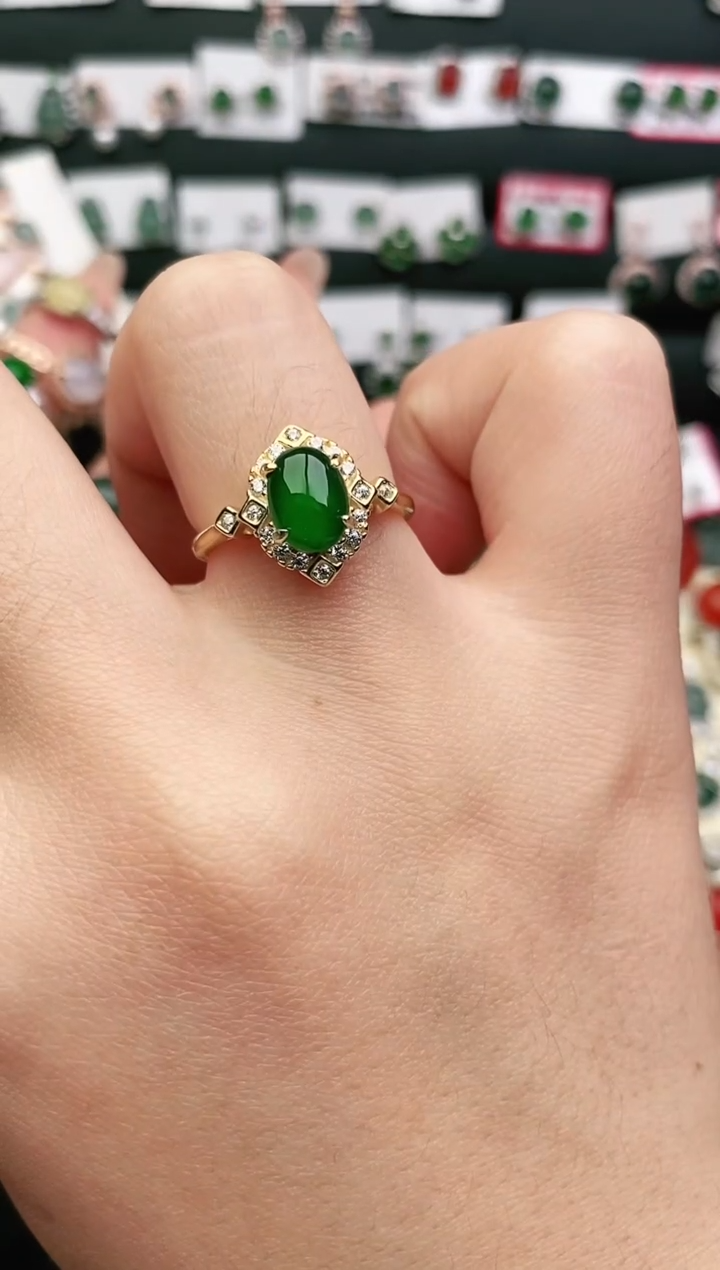 【闪购商品】翡翠戒指银S925镶嵌戒指