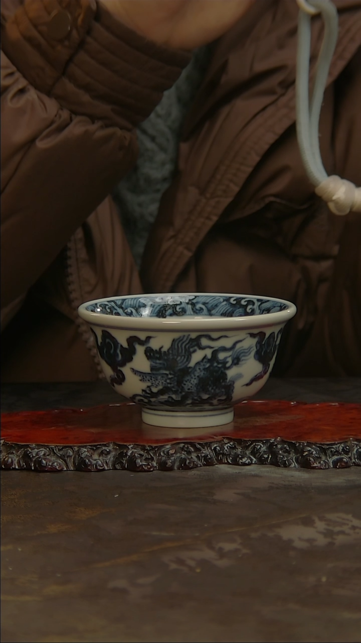 【闪购商品】青花手绘麒麟主人杯