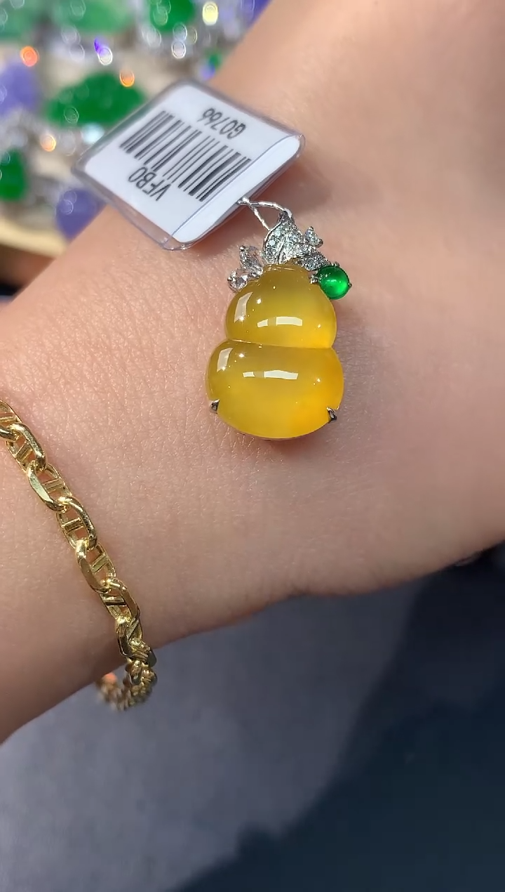 吊坠(不含链)18K金镶嵌翡翠A397|19800