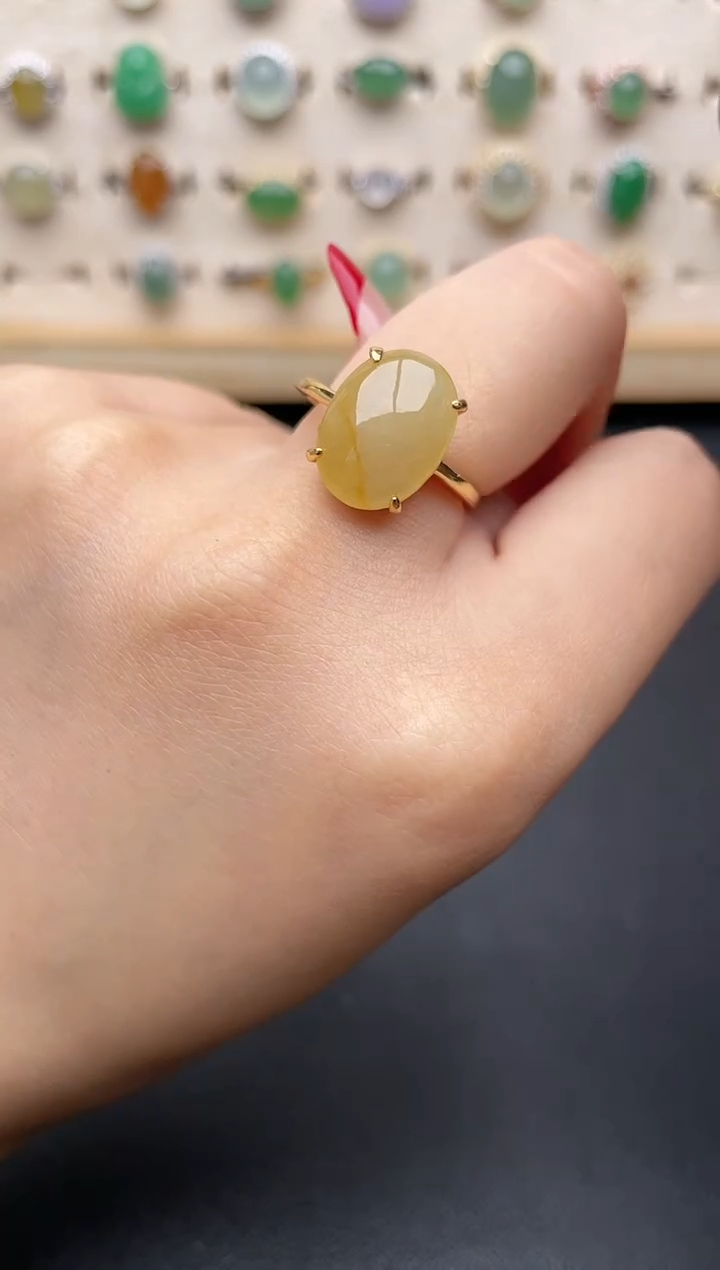 【闪购商品】翡翠戒指银S925镶嵌一物一证一礼盒