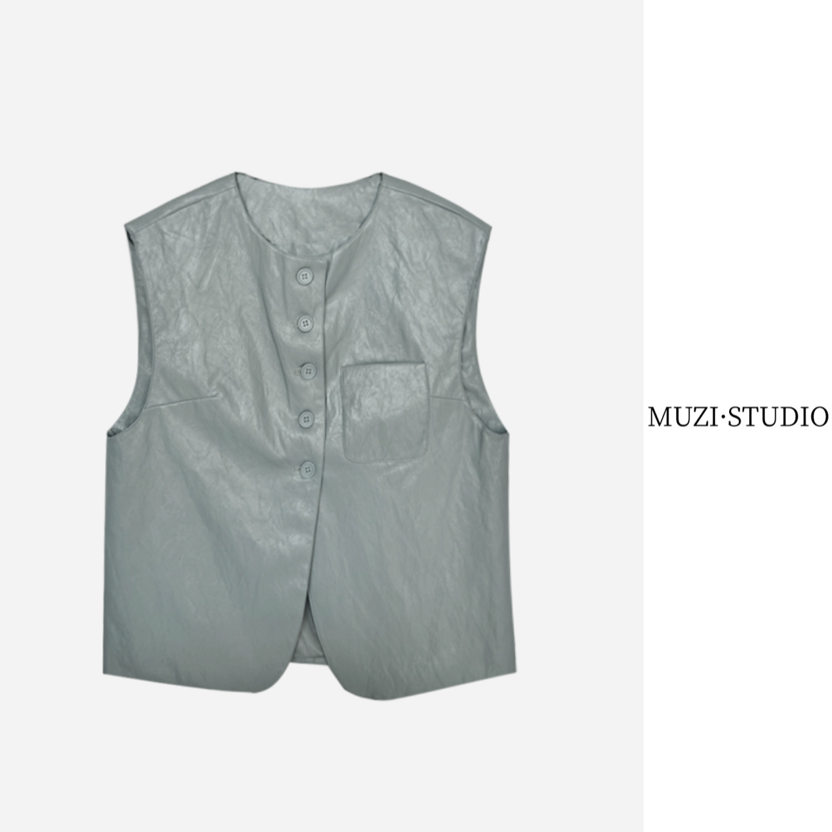 【MUZI】（情深）马夹修身型上衣宽松型设计感宽松简约百搭透气L25081