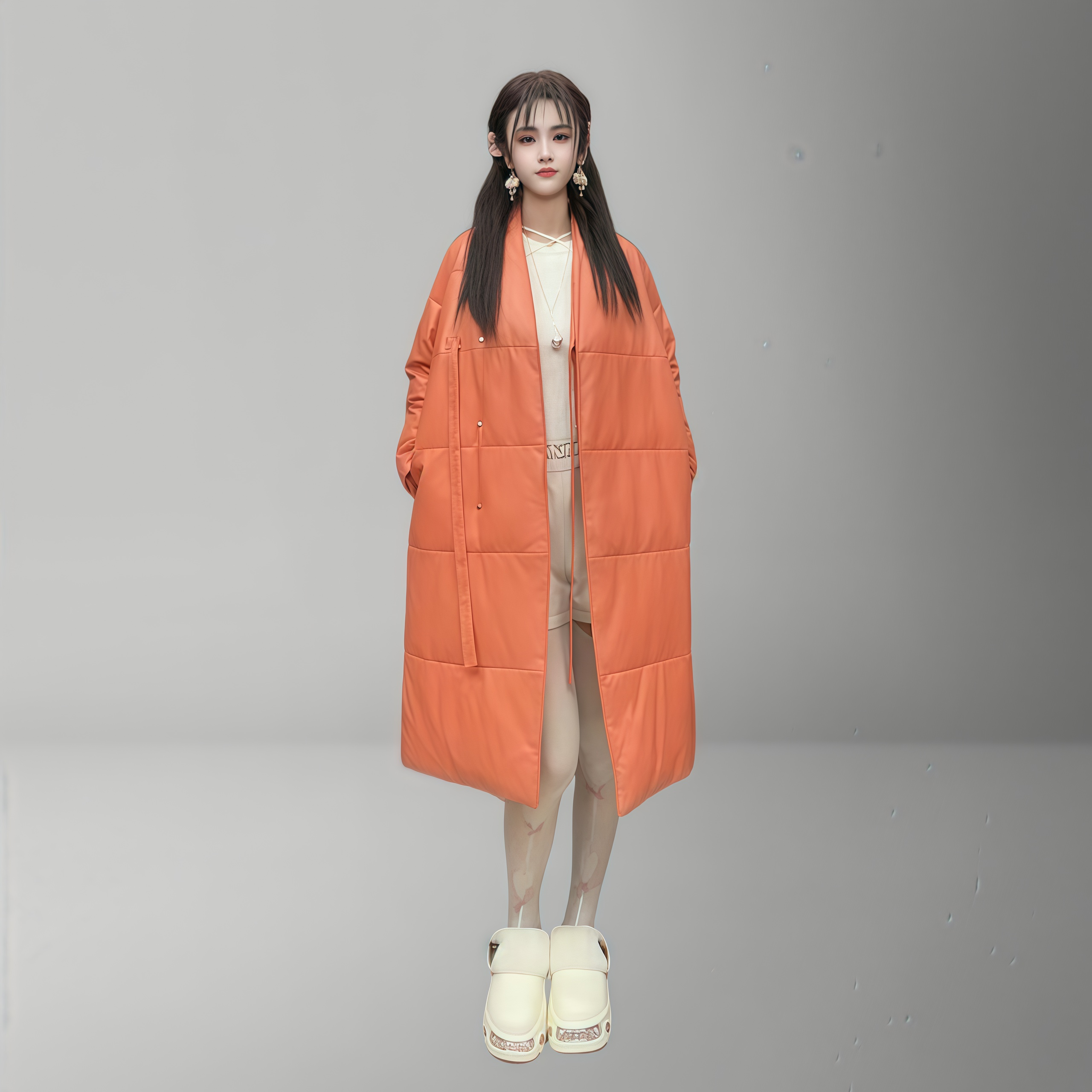 真皮皮衣长袖秋冬纽扣长款女士休闲加厚保暖设计师宽松外套中长款