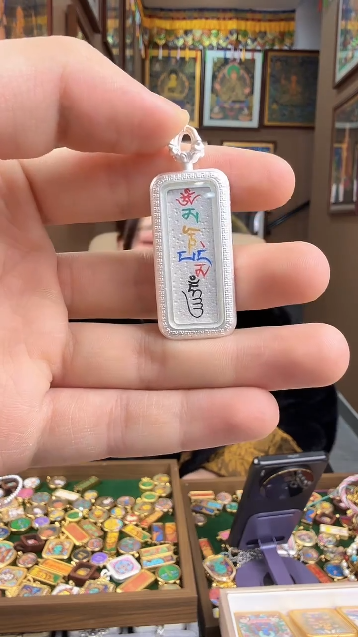 吊坠绿度母心里话-热贡纯手绘唐卡