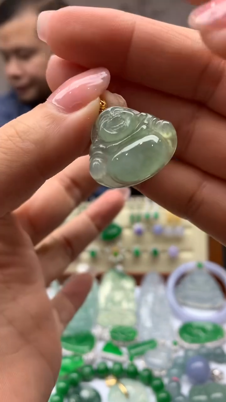 【闪购商品】翡翠颈饰18K金镶嵌62-天然翡翠