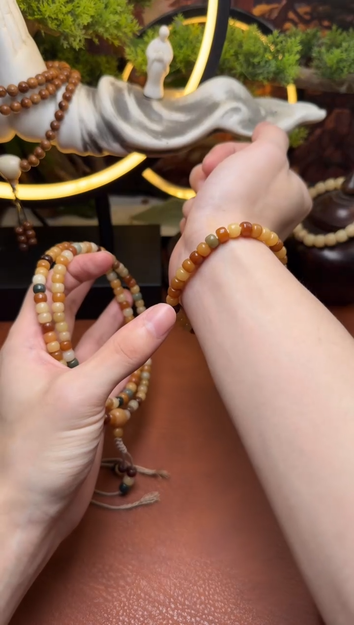 菩提根/象牙果手串菩提根稻香玉米桶珠单圈