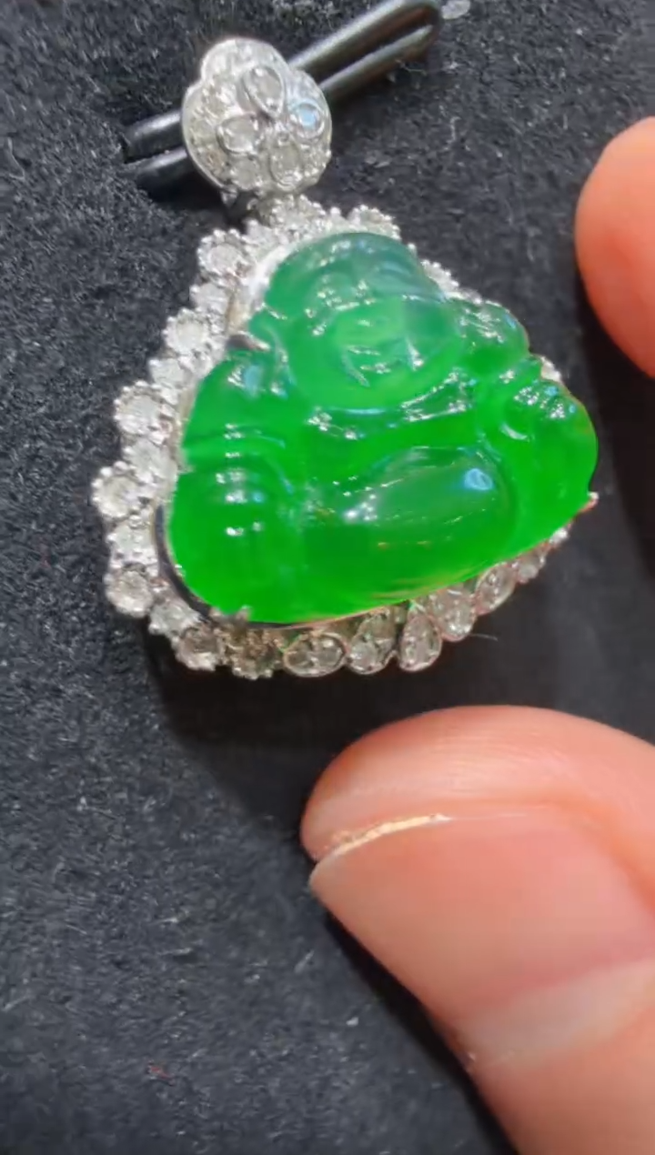 吊坠(不含链)18K金镶嵌翡翠多样性团购发一件