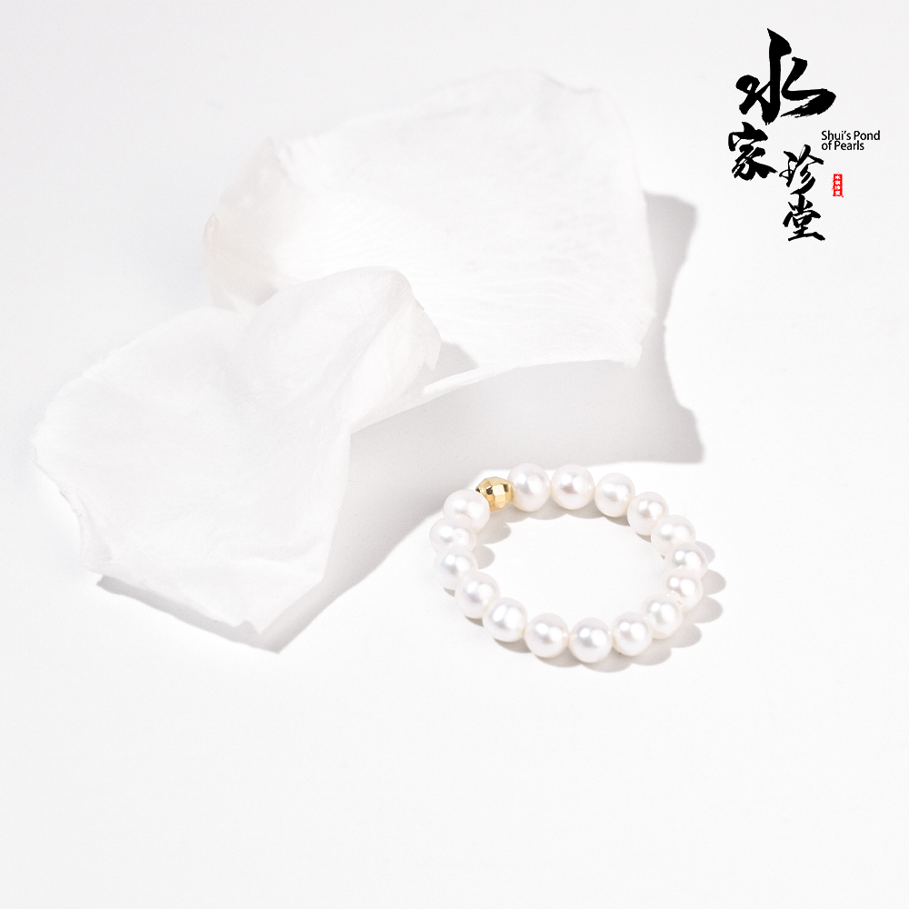 S925银淡水弹力圈baby珠戒指戒圈3-4mm 多样性发 J0401