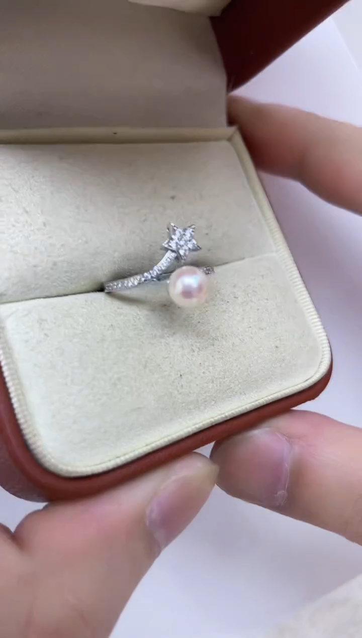 银S925镶嵌海水珍珠戒指