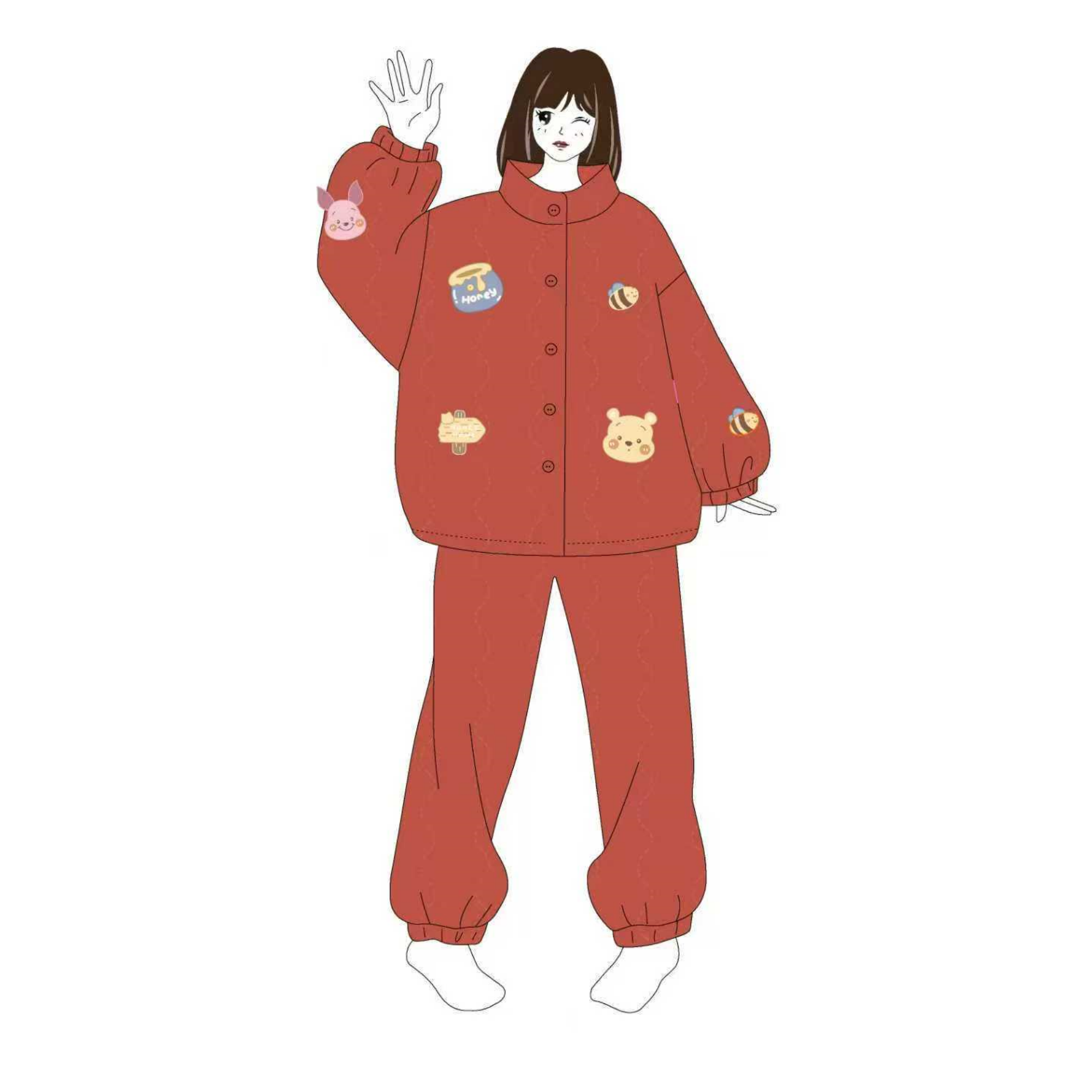 【三号链接】按照主播报的编码下单--爆款睡衣加绒加厚家居服套装1