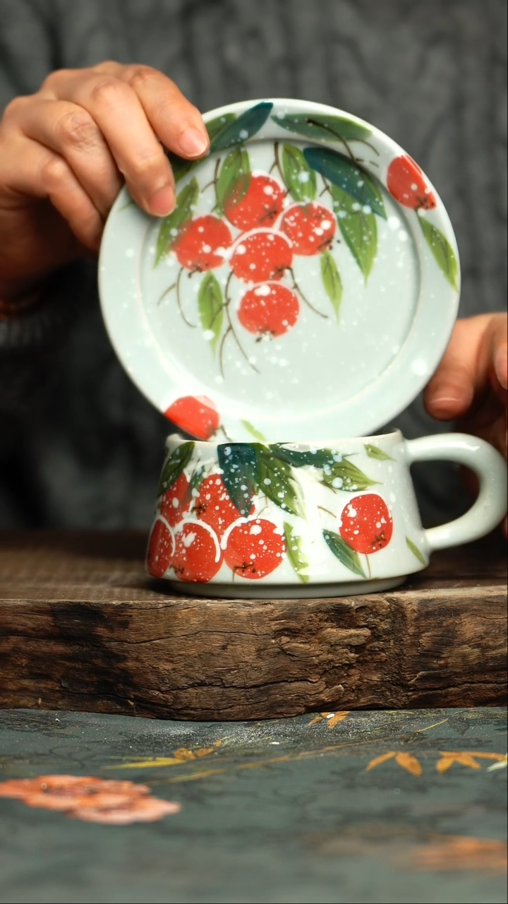 【闪购商品】杯釉下彩手工手绘同款陶器