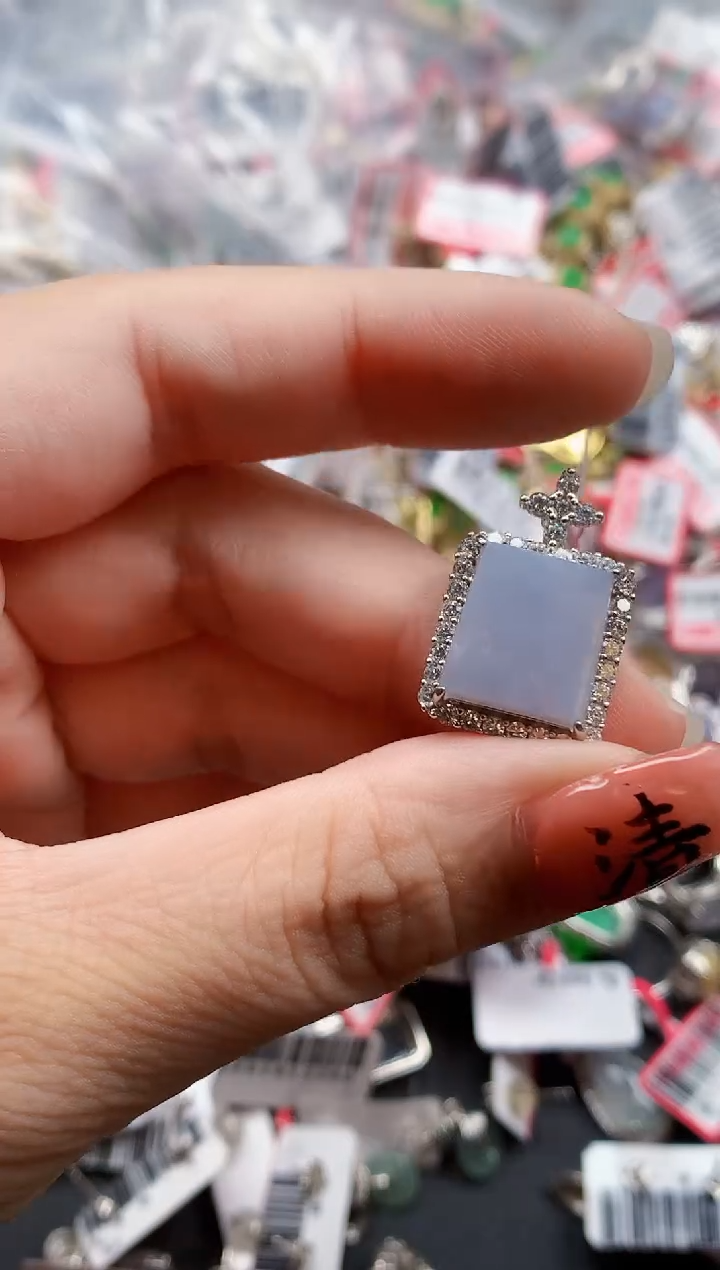 银S925镶嵌戒指翡翠天然A货缅甸翡翠