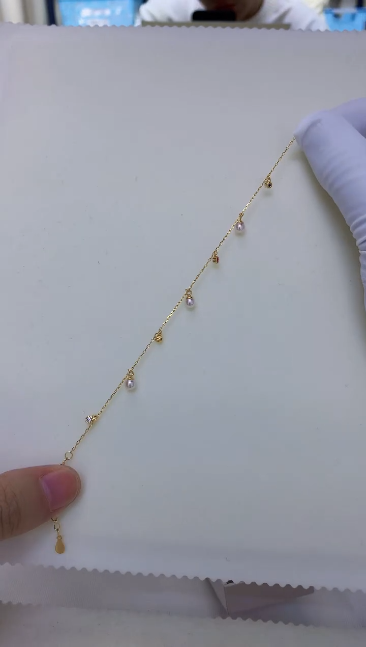 银S925镶嵌饰品海水珍珠设计款手链