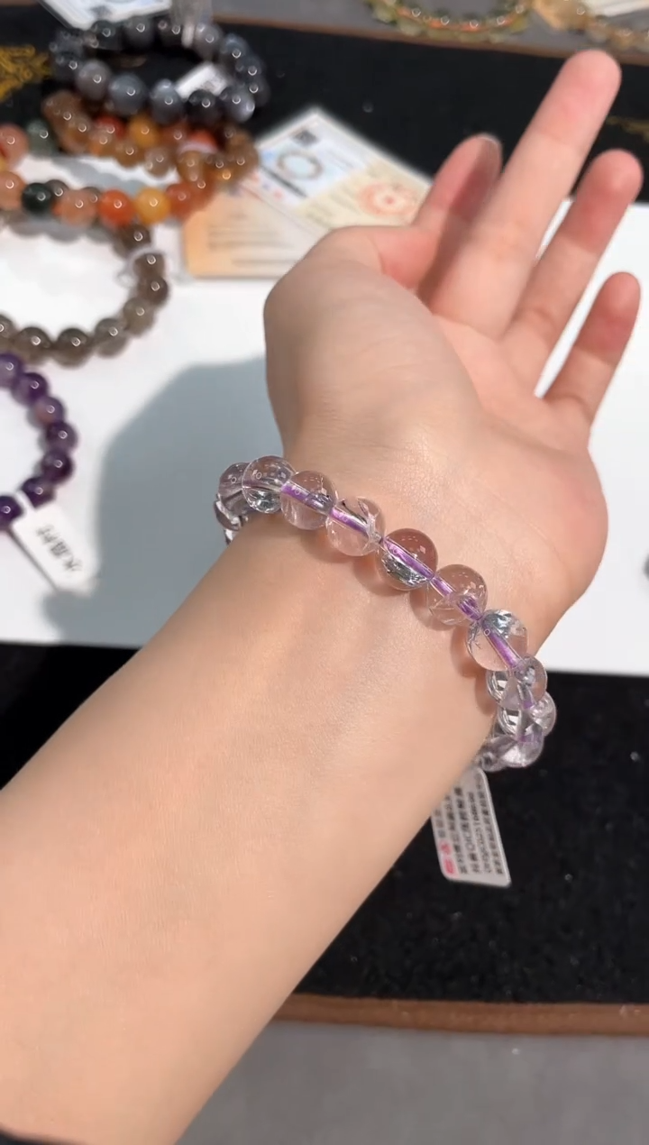 【闪购商品】水晶手链未镶嵌49号紫水单圈9mm