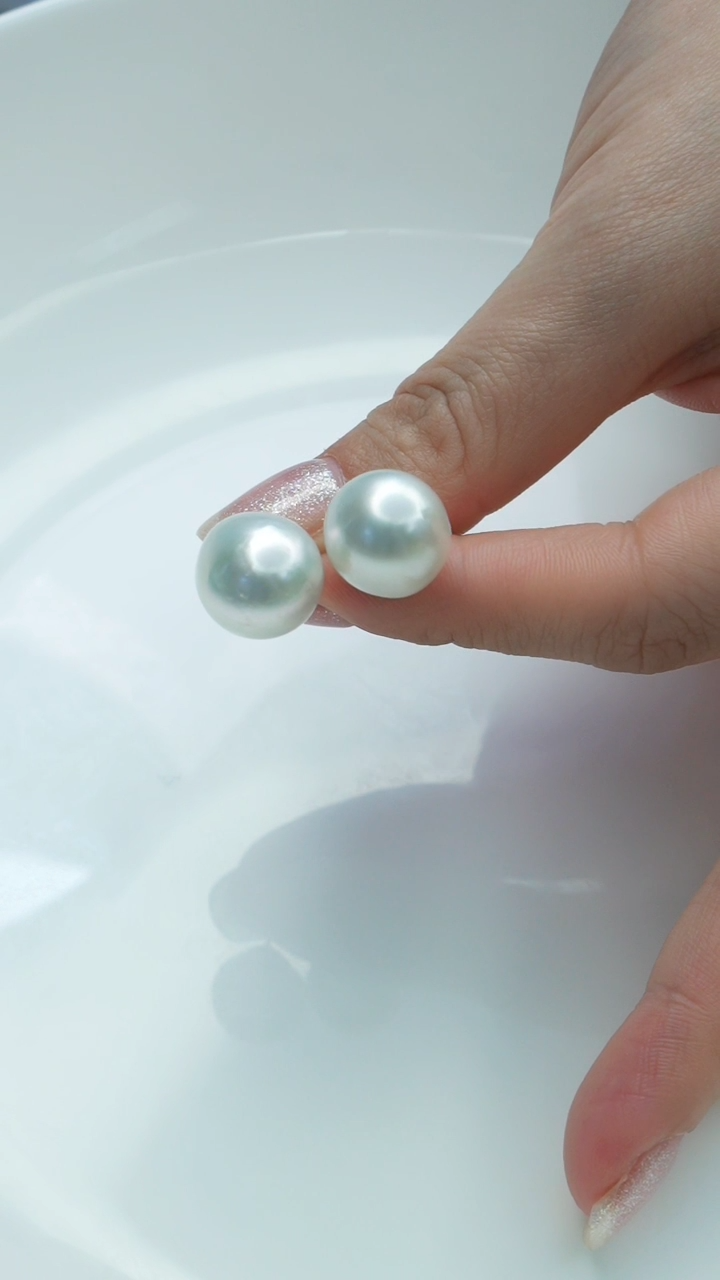 【闪购商品】海水珍珠耳饰银S925镶嵌海水澳白珍珠耳钉