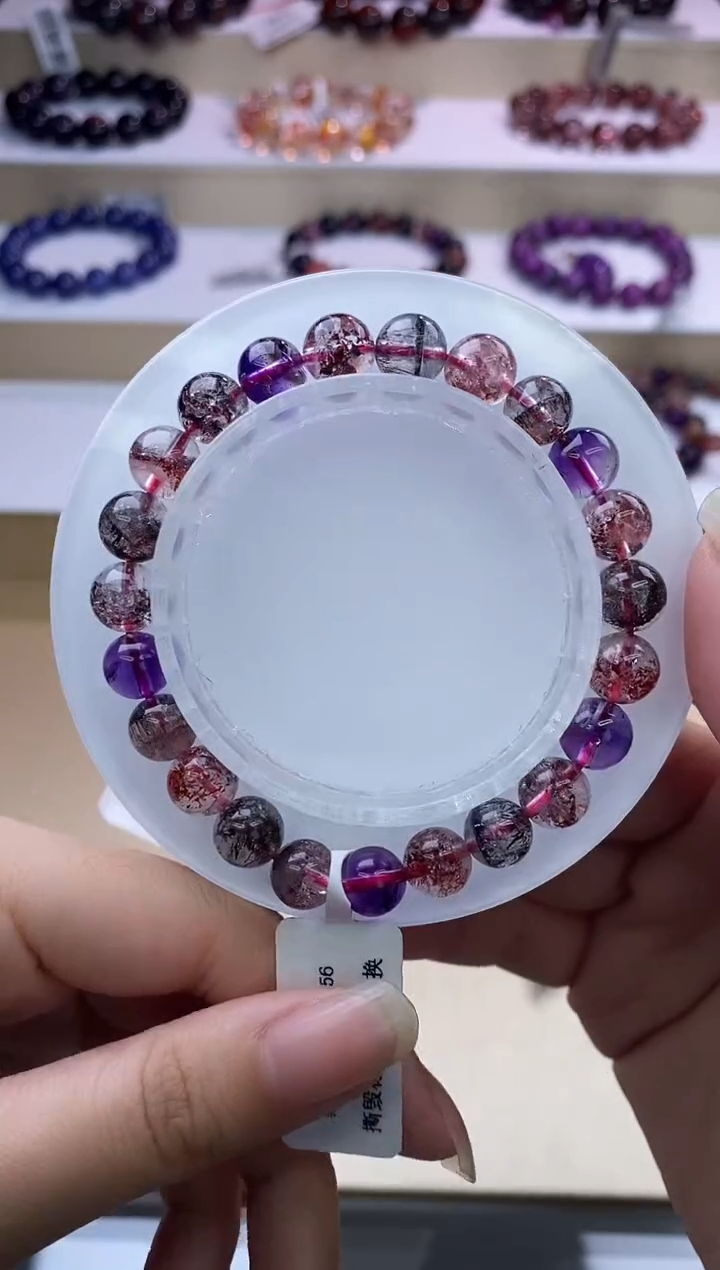 【闪购商品】水晶手链未镶嵌黑加仑超七单圈8m+