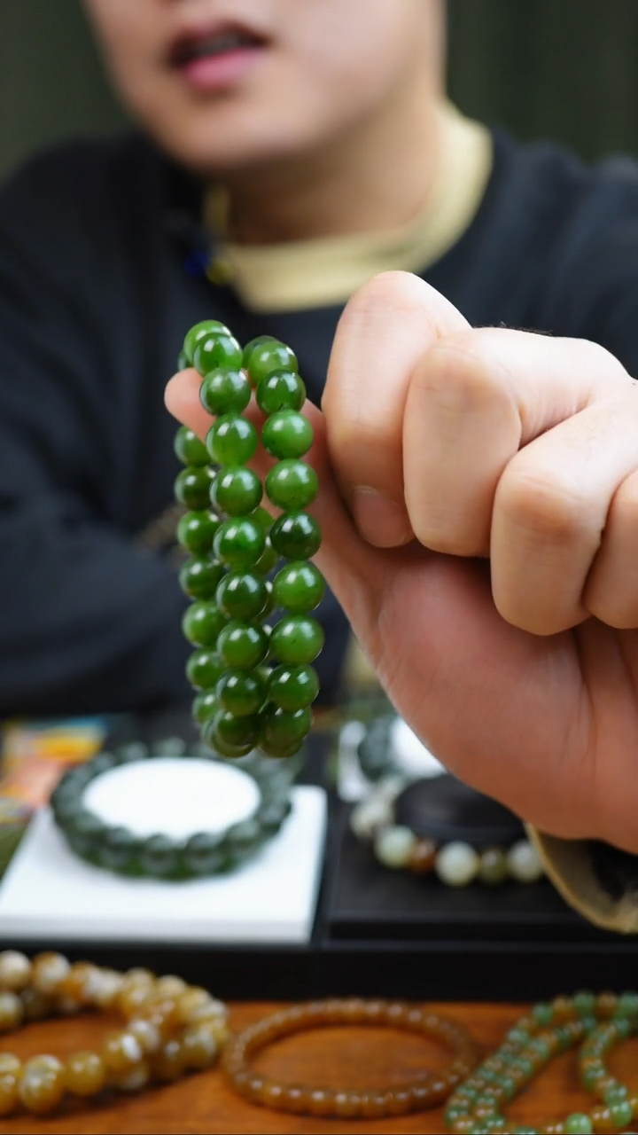 未镶嵌手串和田玉10拍一发一