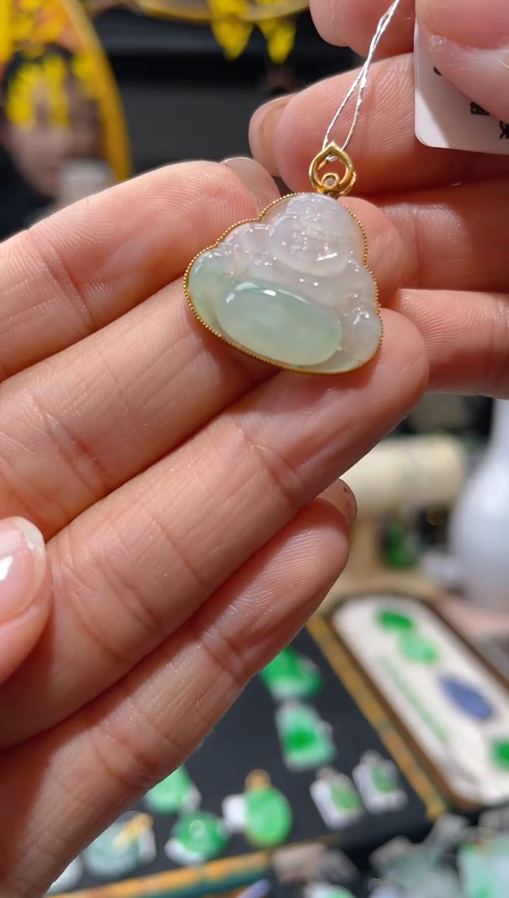 【闪购商品】翡翠颈饰18K金镶嵌假一赔三