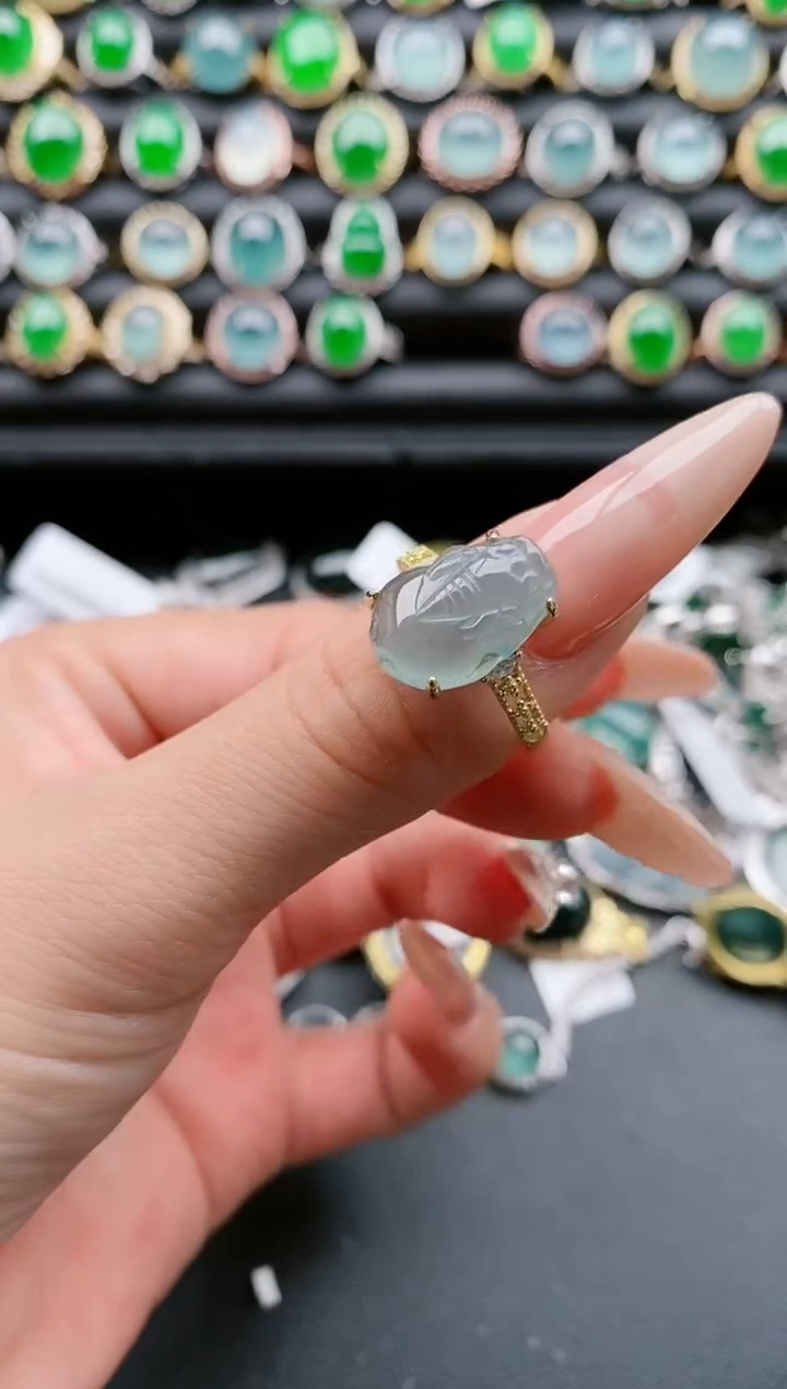 【闪购商品】翡翠戒指银S925镶嵌11111111